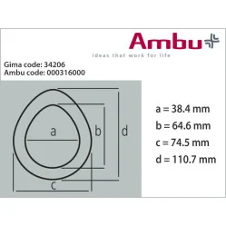 Mască facială Ambu Nr. 2 din silicon pentru copii