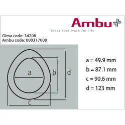 Mască facială Ambu Nr. 5 din silicon pentru adulți